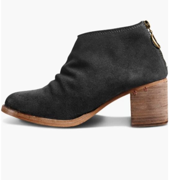 NEW BEEK Made In Mexico Suede Eaglet Mid Shaft women Boots in black 825 10m5 - Picture 6 of 6